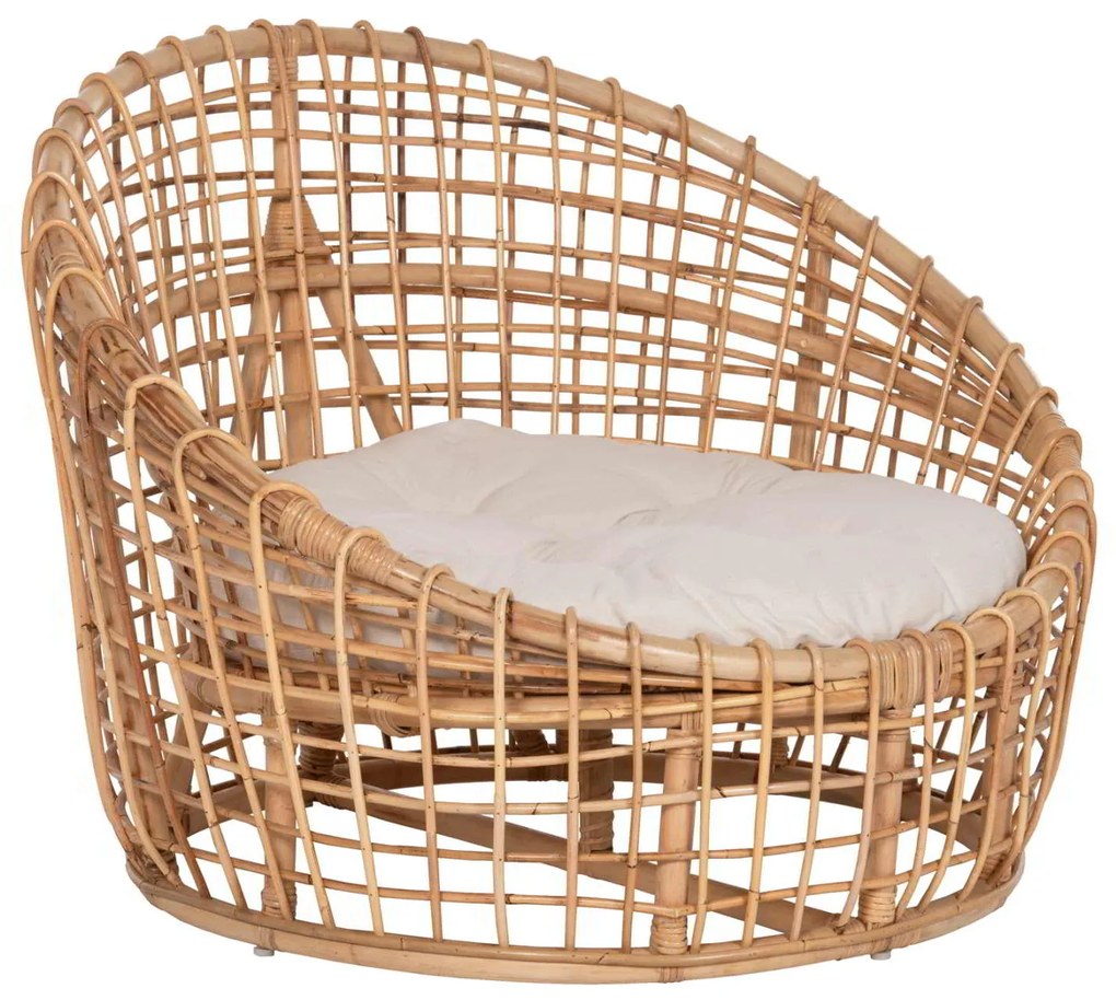 ΠΟΛΥΘΡΟΝΑ ENTO HM9814 RATTAN ΣΕ ΦΥΣΙΚΟ-ΛΕΥΚΟ ΜΑΞΙΛΑΡΙ 106x94x82Yεκ.