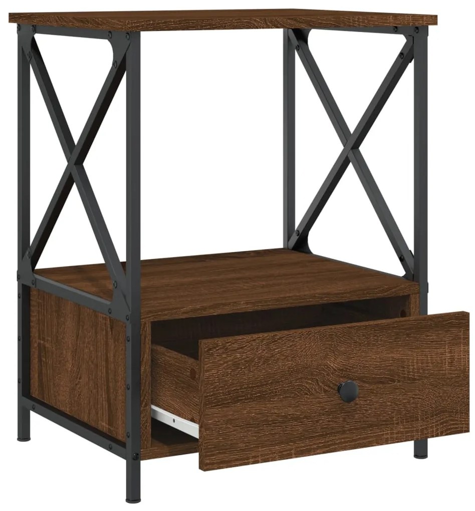 vidaXL Κομοδίνο Καφέ Δρυς 50 x 41 x 65 εκ. από Επεξεργασμένο Ξύλο