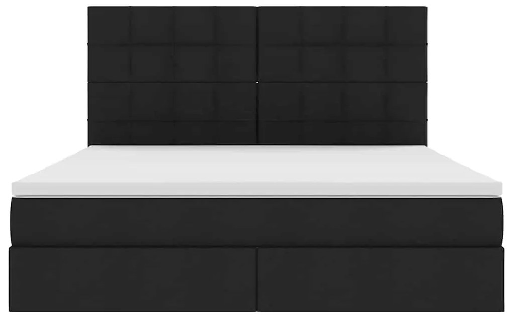 vidaXL Κρεβάτι με αποθηκευτικό χώρο και LED Μαύρο 180 x 200 cm