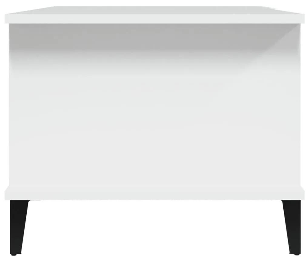 Τραπεζάκι Σαλονιού Λευκό 90x50x40 εκ. από Επεξεργασμένο Ξύλο - Λευκό
