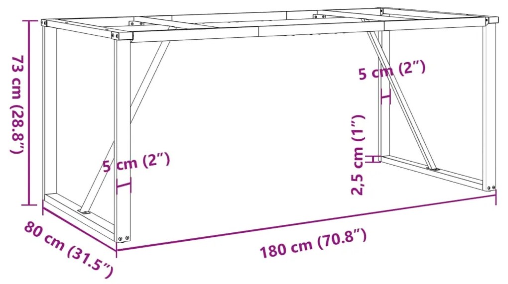 ΠΟΔΙΑ ΤΡΑΠΕΖΑΡΙΑΣ ΣΕ ΣΧΗΜΑ «Ο» 180X80X73 ΕΚ. ΧΥΤΟΣΙΔΗΡΟΣ 357889