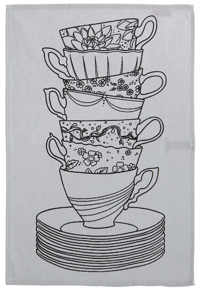 Πετσέτα Κουζίνας (40x60) Nef-Nef Homeware My Cup Of Tea Grey