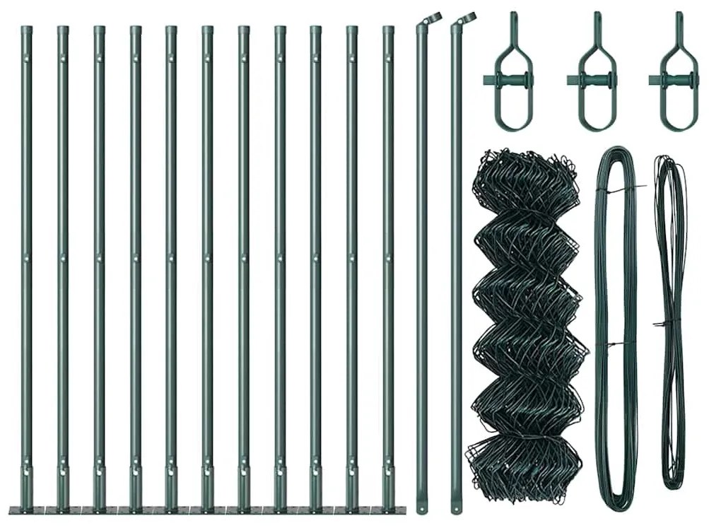 vidaXL Στύλος Περιφράξεων Πράσινο 25 x 0,4 μ (40 x 40 χιλιοστά πλέγμα)