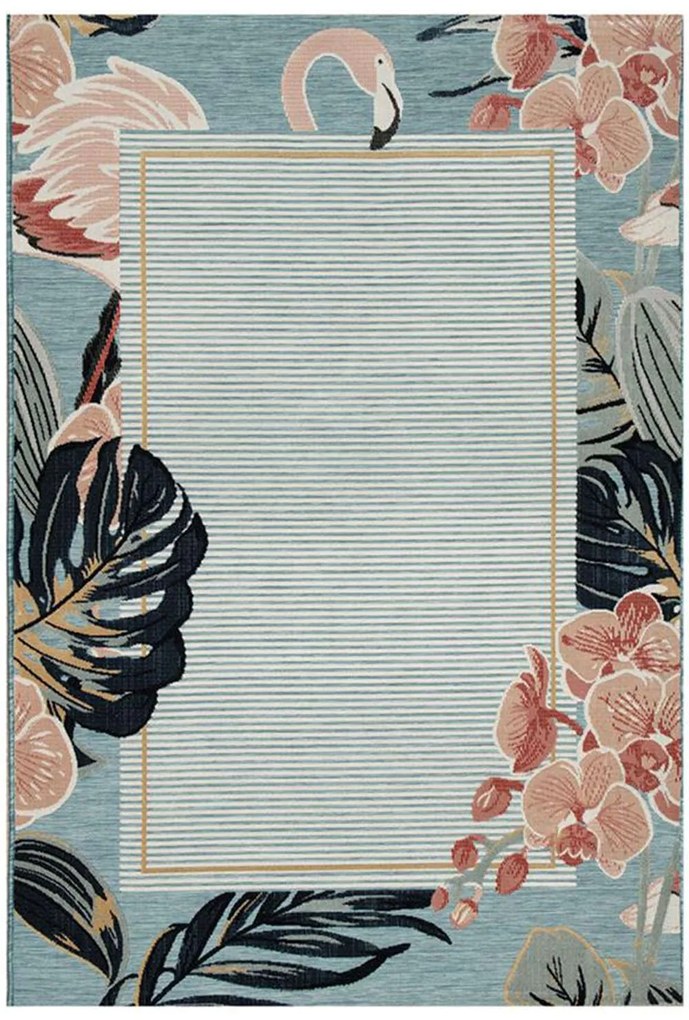 Χαλί Garden 65240C Blue-Pink New Plan 150X230cm