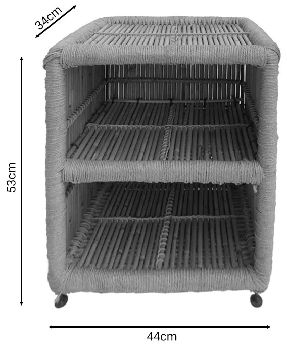 Κομοδίνο Nolo Inart φυσικό μπαμπού 42x32x51εκ - 309-000006