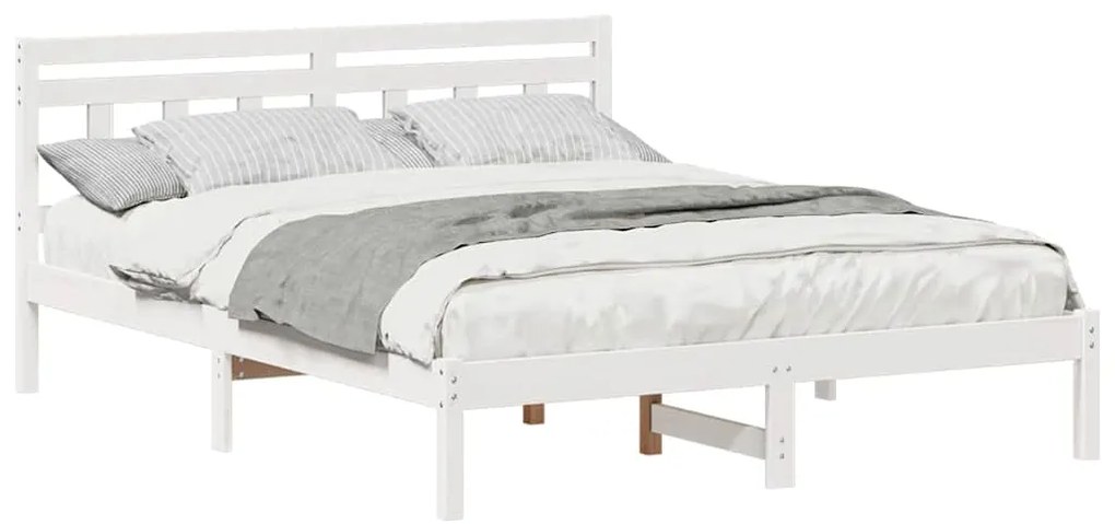 vidaXL Σκελετός Κρεβατιού Λευκό 160 x 200 cm Στερεά ξυλεία πεύκου