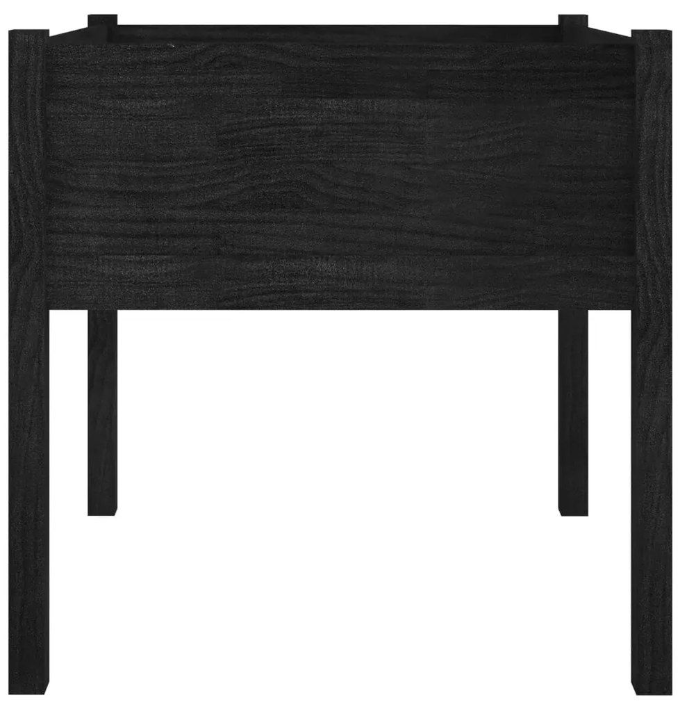 vidaXL Ζαρντινιέρες 2 τεμ. Μαύρο 70 x 70 x 70 εκ. Μασίφ Ξύλο Πεύκου