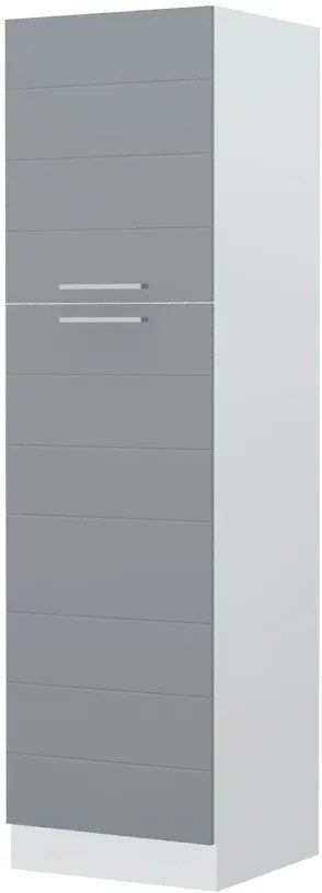 Επιδαπέδιο ντουλάπι ψηλό Hudson K21-60-2KF-Λευκό - Γκρι - 60.00Χ60.00Χ216.00cm