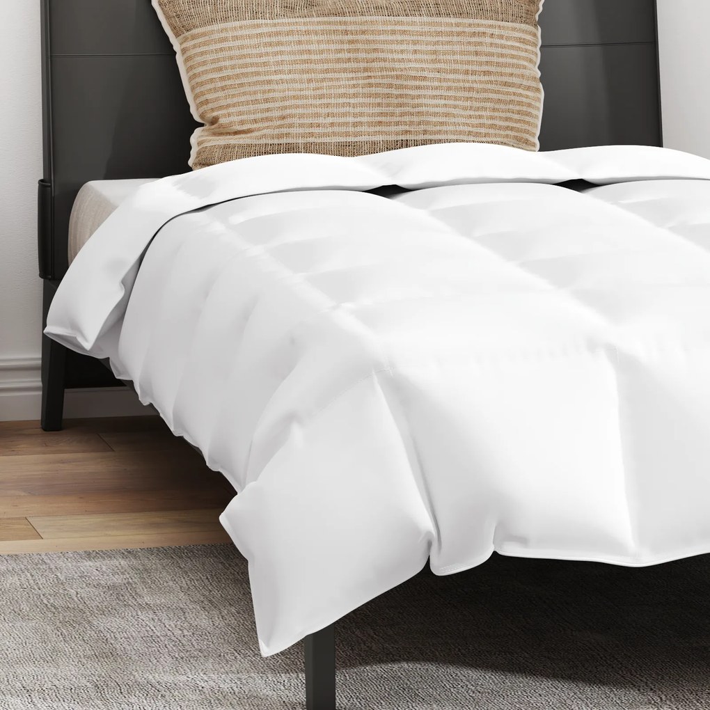 vidaXL Πάπλωμα με μαξιλάρι 2 pcs Λευκό 140 x 200 cm Πούπουλο