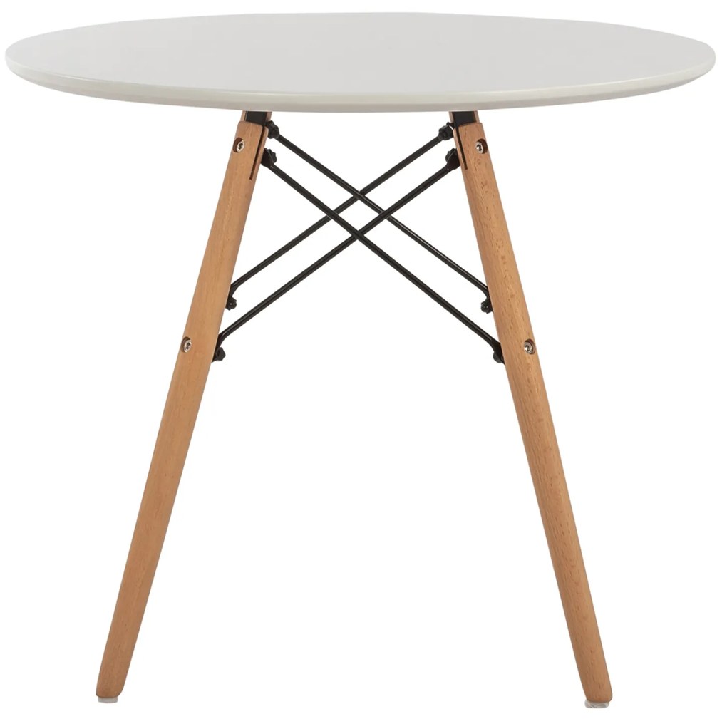 ΤΡΑΠΕΖΙ MINIMAL KID HM8451.01 ΣΤΡΟΓΓYΛΟ Φ60X51Υ ΛΕΥΚΟ