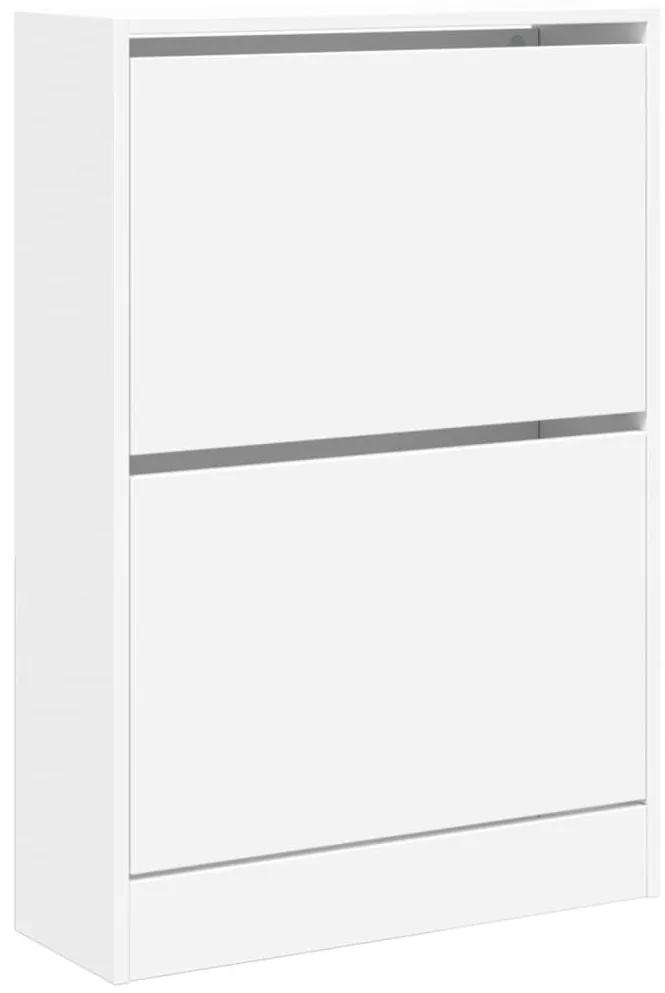 Παπουτσοθήκη Λευκή 60x21x87,5 εκ. από Επεξεργασμένο Ξύλο - Λευκό