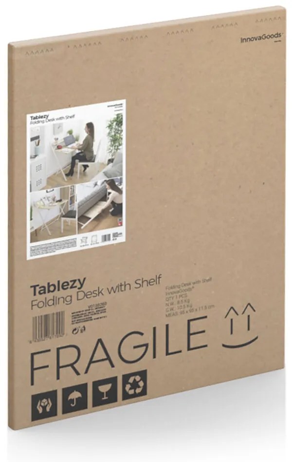 Πτυσσόμενο Γραφείο με Ράφι Tablezy InnovaGoods