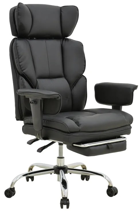 Καρέκλα γραφείου διευθυντή με υποπόδιο Zanci pakoworld pu μαυρο 70x66x112-120εκ