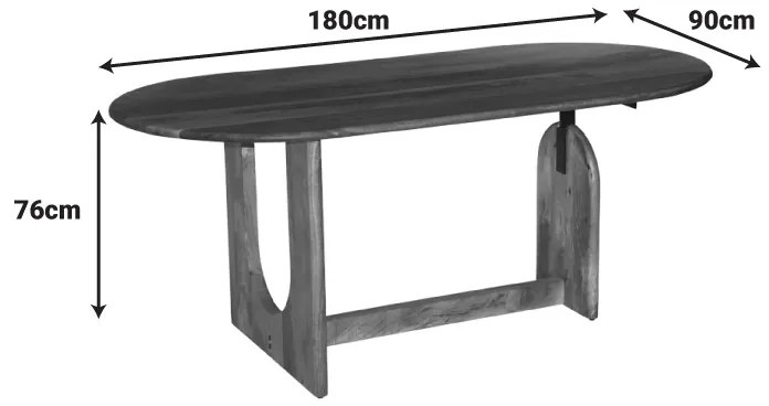 Τραπέζι Jenkou pakoworld mango ξύλο σε φυσική απόχρωση 180x90x76εκ