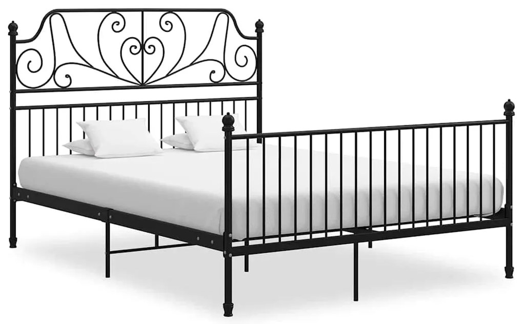 vidaXL Πλαίσιο Κρεβατιού Μαύρο 140 x 200 εκ. Μέταλλο