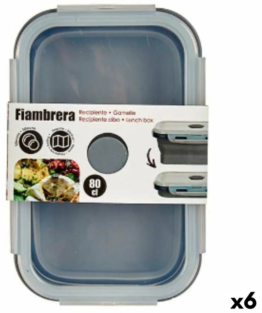 Κυτίο Γεύματος Kinvara Γκρι Διαφανές ABS 800 ml (x6)