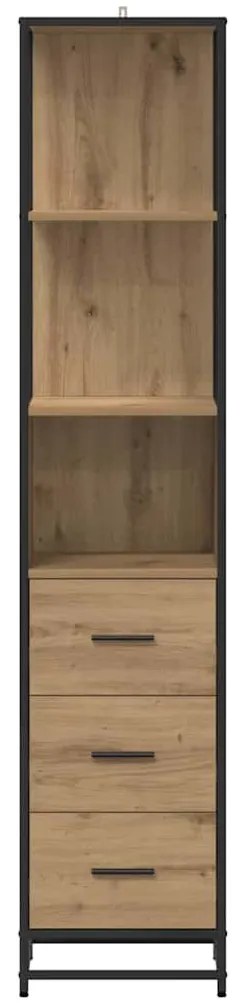 vidaXL Ντουλάπι Μπάνιου με συρτάρι artisan δρυς 35 x 37.5 x 166 εκ.