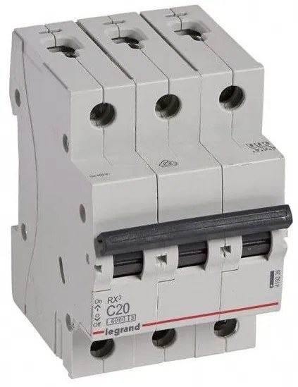 Αυτόματη Ασφάλεια 3Π A 20A 6000A Rx3 419236 Legrand 419236