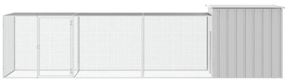vidaXL Κοτέτσι - Κλουβί Γκρι 400x91x100 εκ. από Γαλβανισμένο Χάλυβα