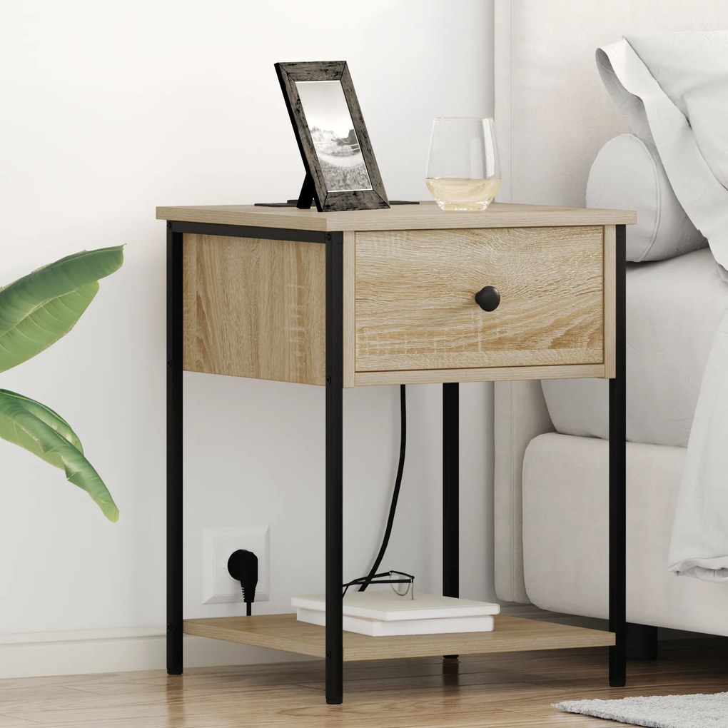 vidaXL Κουτιά Κρεβατοκάμαρας 2 pcs Sonoma Δρυς 42 x 41 x 56 εκ.