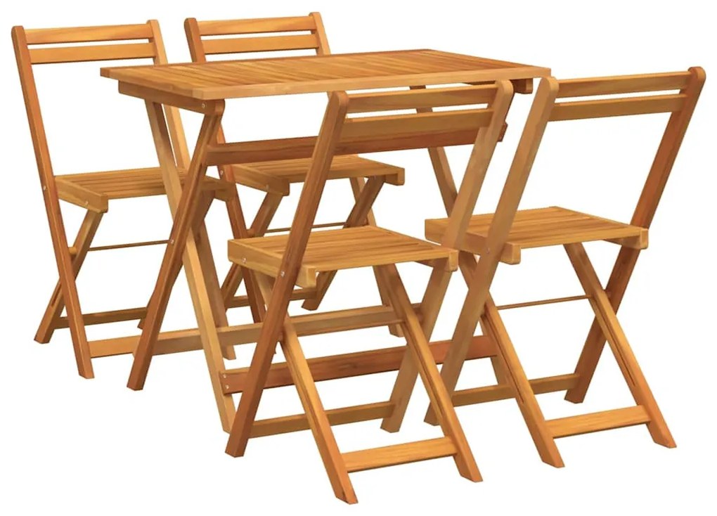 vidaXL Σετ μπιστρό 5 pcs Καφέ Μασίφ ξύλο ακακίας