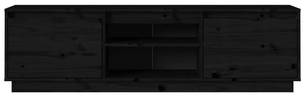 vidaXL Έπιπλο Τηλεόρασης Μαύρο 140 x 35 x 40 εκ. από Μασίφ Ξύλο Πεύκου