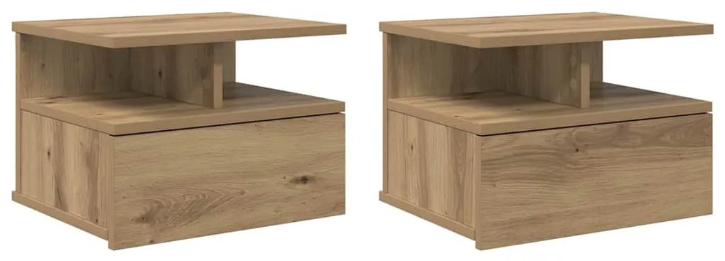 vidaXL Κρεβάτι με Float με συρτάρι 2 pcs artisan δρυς 40 x 31 x 27 εκ.