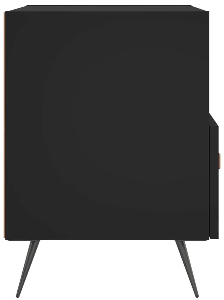 vidaXL Κομοδίνα 2 τεμ. Μαύρα 40 x 35 x 47,5 εκ. από Επεξεργασμένο Ξύλο