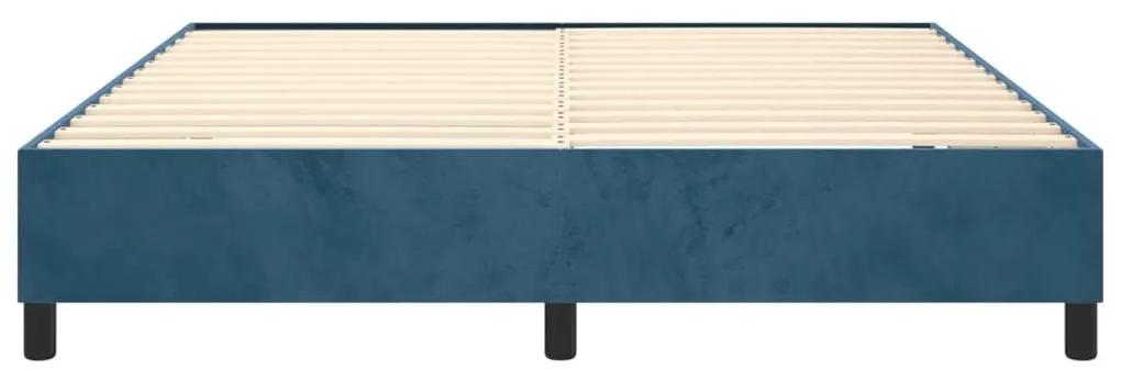 Πλαίσιο Κρεβατιού Σκούρο Μπλε 200x200 εκ. Βελούδινο - Μπλε