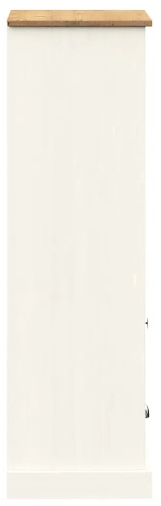 vidaXL Βιβλιοθήκη VIGO Λευκή 60 x 35 x 114,5 εκ. από Μασίφ Ξύλο Πεύκου