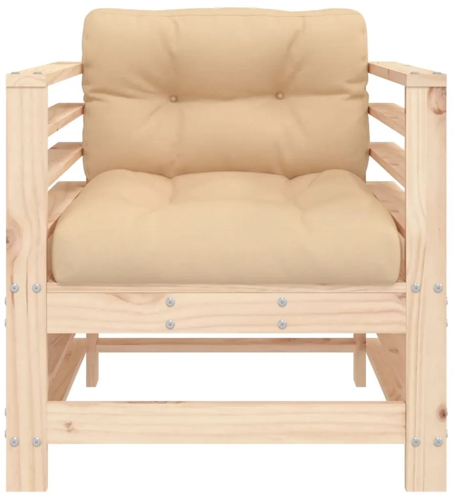 vidaXL Καρέκλες Κήπου με Μαξιλάρια 2 τεμ. από Μασίφ Ξύλο Πεύκου