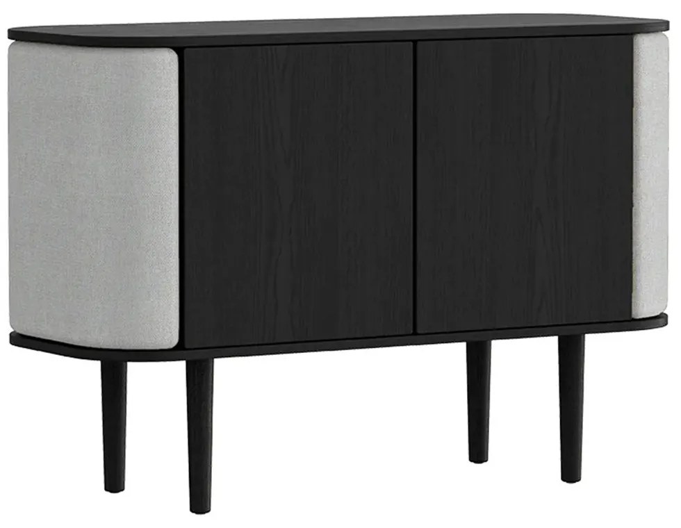Μπουφές Treasures Horizons S 5106C709-03 109x43x75cm Black Oak-Light Grey Umage Ατσάλι,Ξύλο