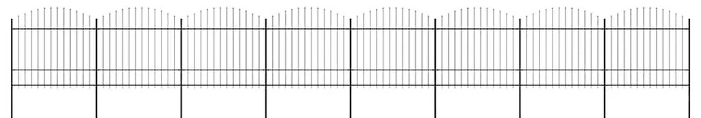 Φράχτης Κήπου με Κορυφή Δόρυ Μαύρος Ατσάλινος 1426 x 175 εκ.