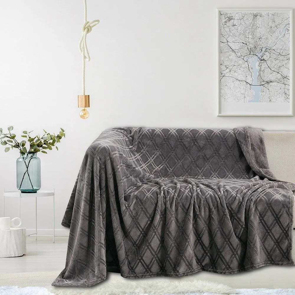 Ριχτάρι Flannel Ollie Grey Melinen Two-seater 170x250cm Πολυέστερ