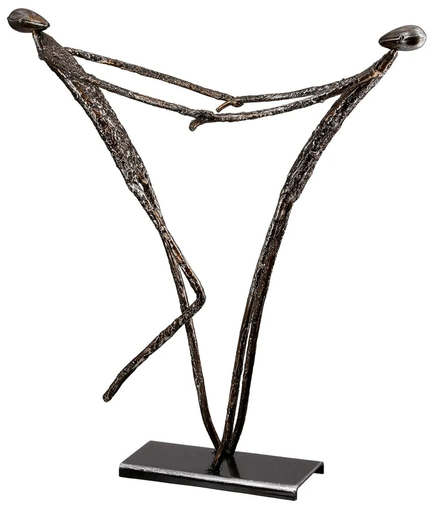 Φιγούρα Ζευγάρι 'Emotion' Μέταλλο Ασημί 6x27x29cm-05161280