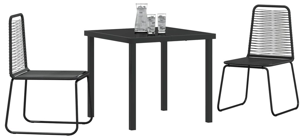 vidaXL Μαύρες Εξωτερικές Καρέκλες 3 pcs Μαύρο 80 x 80 x 73 εκ