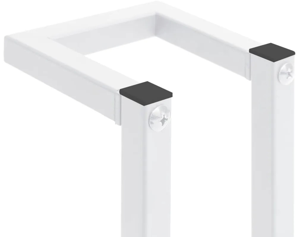 vidaXL Βάση για Πετσέτες Επιτοίχια Λευκή 12,5 x 12,5 x 60 εκ. Ατσάλινη
