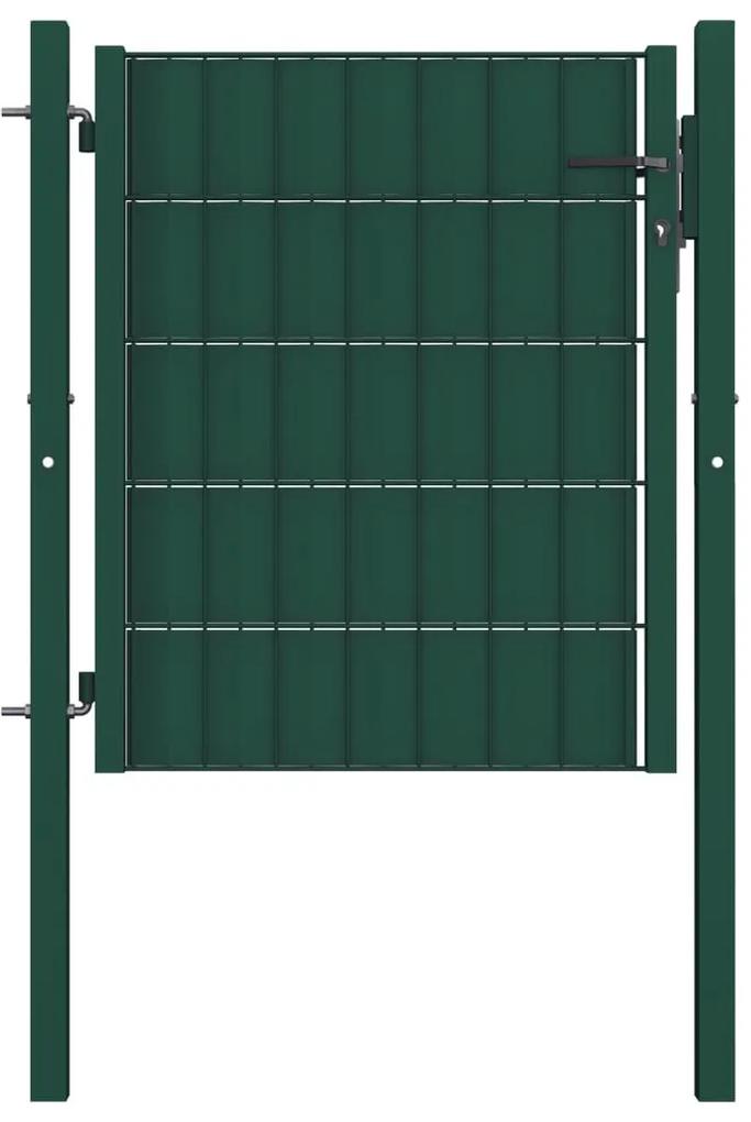 Πόρτα Περίφραξης Πράσινη 101 x 100 εκ. από PVC / Ατσάλι - Πράσινο