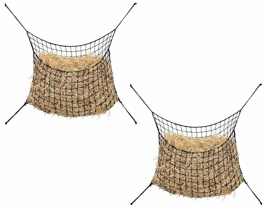 vidaXL Δίχτυα Σανού 2 Τεμ. Στρογγυλά Μαύρο 75x50 εκ. από PP