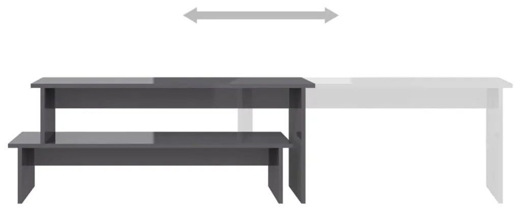 vidaXL Έπιπλο Τηλεόρασης Γυαλιστερό Γκρι 180 x 30 x 43 εκ. Επεξ. Ξύλο