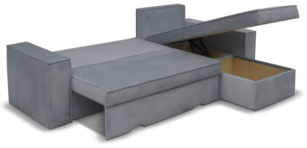 Καναπές Γωνιακός ArteLibre Αναστρέψιμος CAHABON Γκρι 250x210x79cm