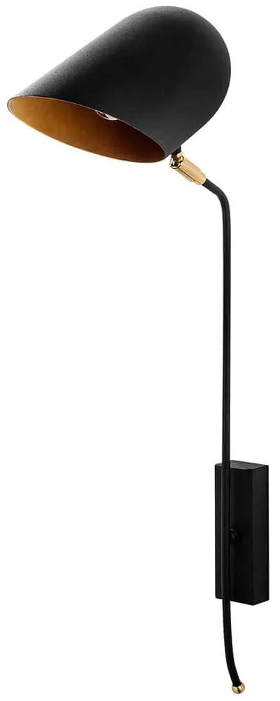 Φωτιστικό Τοίχου - Απλίκα Kesik 892OPV1244 12x35x73cm 1xE27 40W Black-Gold Opviq