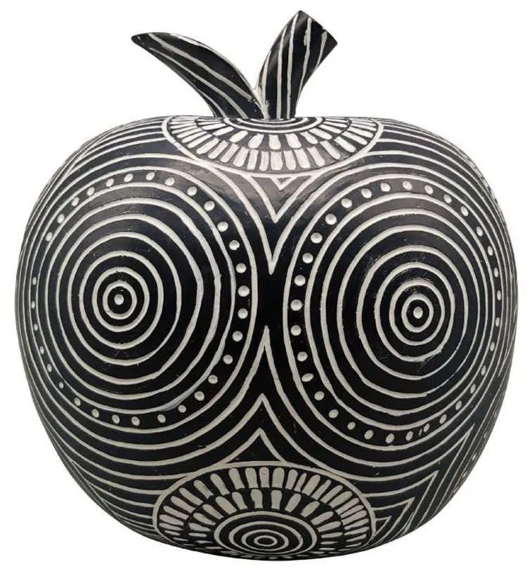 Διακοσμητικό Μήλο FIG227 20x20x17,2cm White-Black Espiel Polyresin