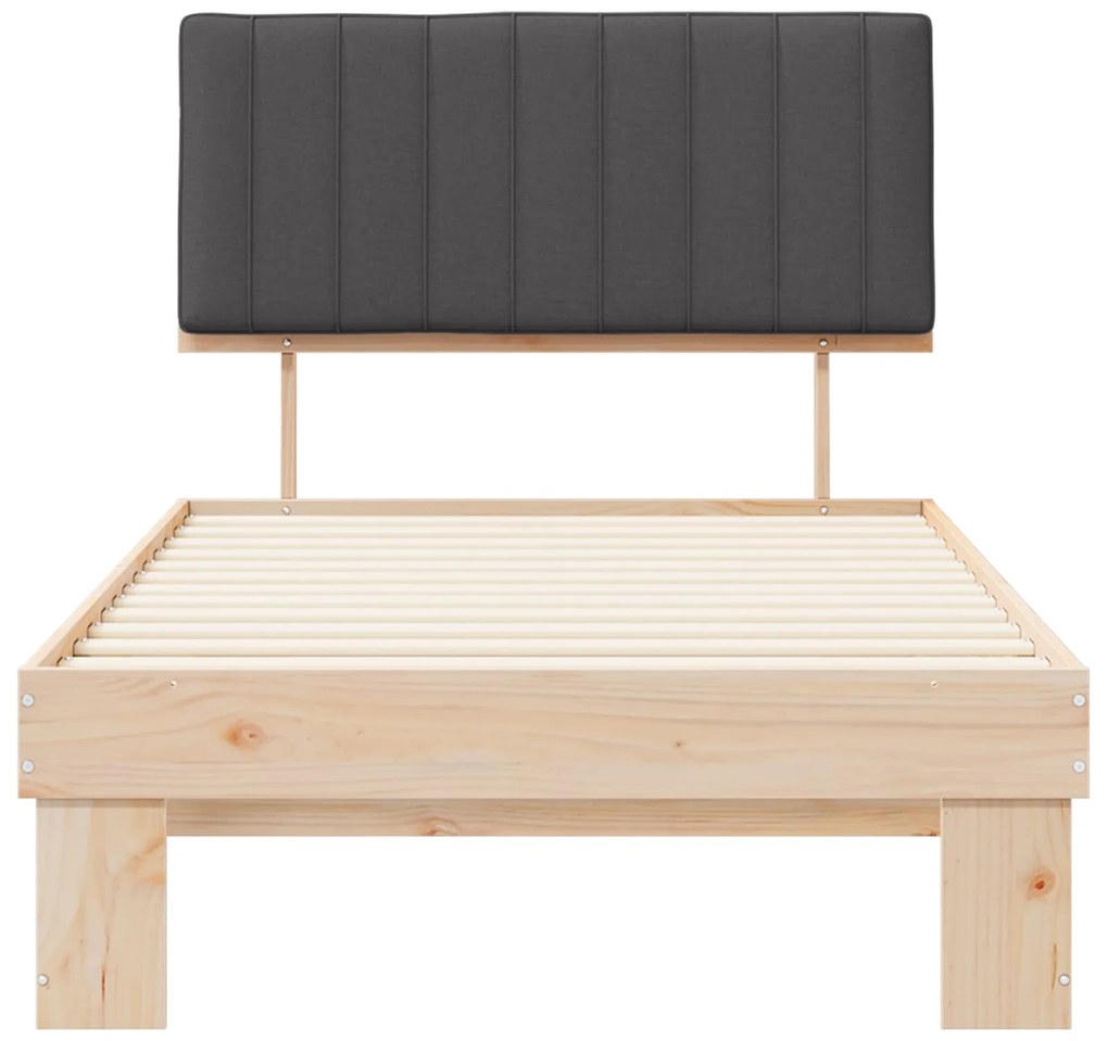 vidaXL Σκελετός Κρεβατιού με Επενδεδυμένο Κεφαλάρι Σκούρο Γκρι