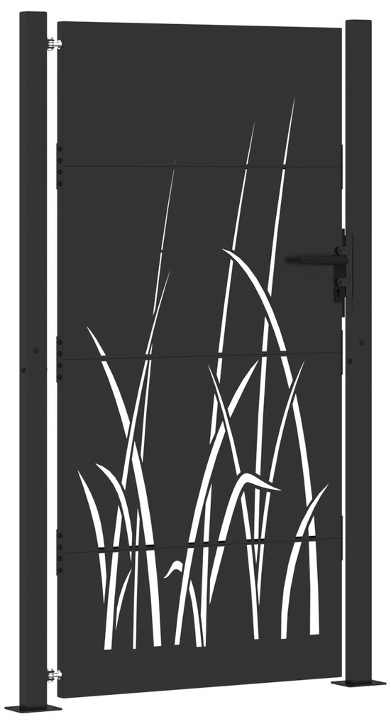 vidaXL Πύλη Κήπου Μαύρο 105 x 175 cm Ατσάλι με Επικάλυψη Πούδρας