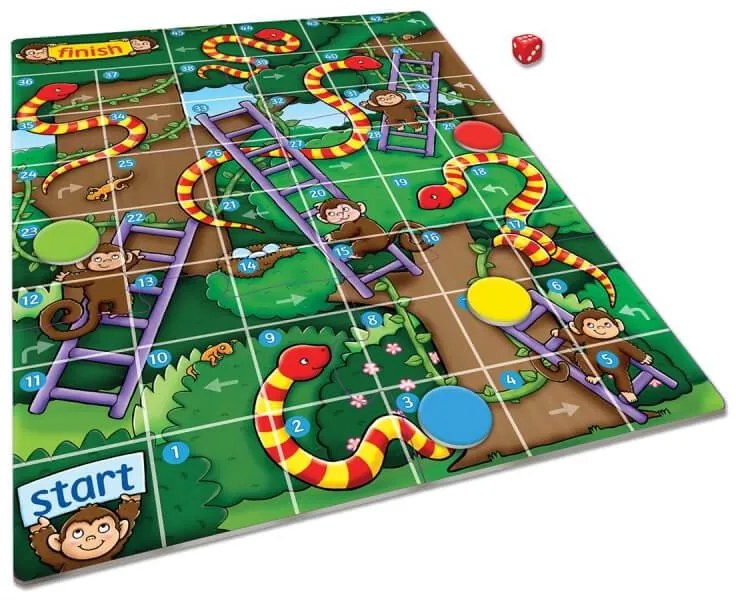 Jungle Snakes &amp; Ladders Mini Game Orchard Toys