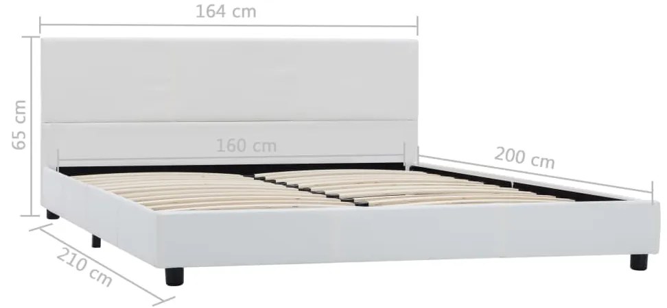 vidaXL Πλαίσιο Κρεβατιού Λευκό 160 x 200 εκ. από Συνθετικό Δέρμα