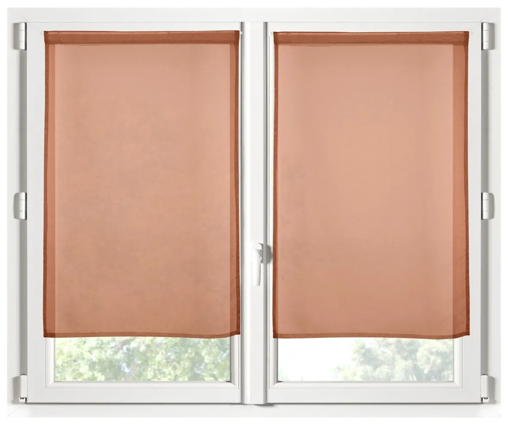 Σετ Κουρτίνες Παραθύρου (60x120) Με Τούνελ S-F Monna Terracotta RA2B961017