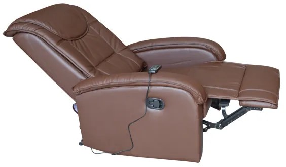 ΠΟΛΥΘΡΟΝΑ RELAX ΜΕ ΜΗΧΑΝΙΣΜΟ MASSAGE ROCCA HM0026.03 PU ΚΑΦΕ ΣΚΟΥΡΟ 80x96x97 εκ. - 0514232 - HM0026.03