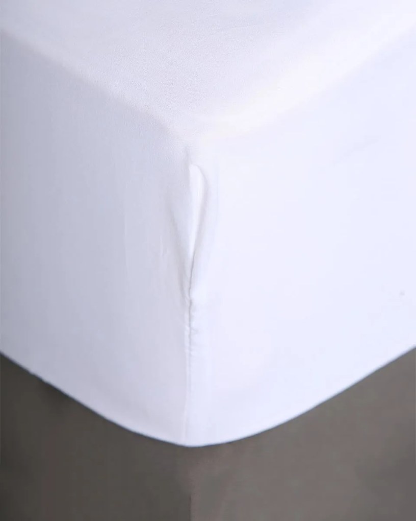 Microsilk Μονόχρωμο Σεντόνι με λάστιχο Oscar Υπέρδιπλη (160x200 32cm) Άσπρο